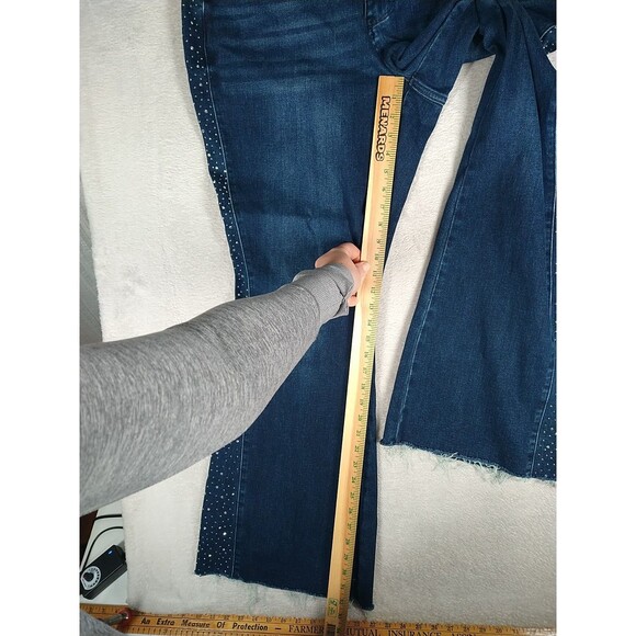 Judy Blue Rhinestone Side Panels Flare Jeans Women's 18W high waist stretch - Picture 5 of 14